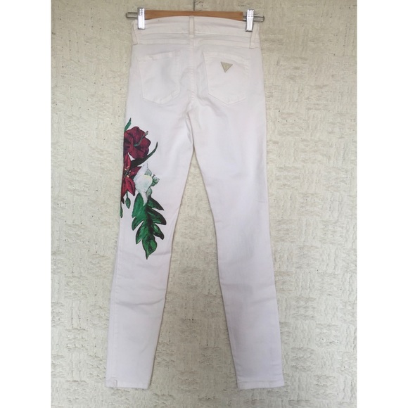 Guess Brittney Skinny with Flowers Jeans Size 24 - Picture 2 of 6